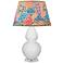 Double Gourd 30"H Daisy And Lucite Table Lamp With Spring Floral Shade