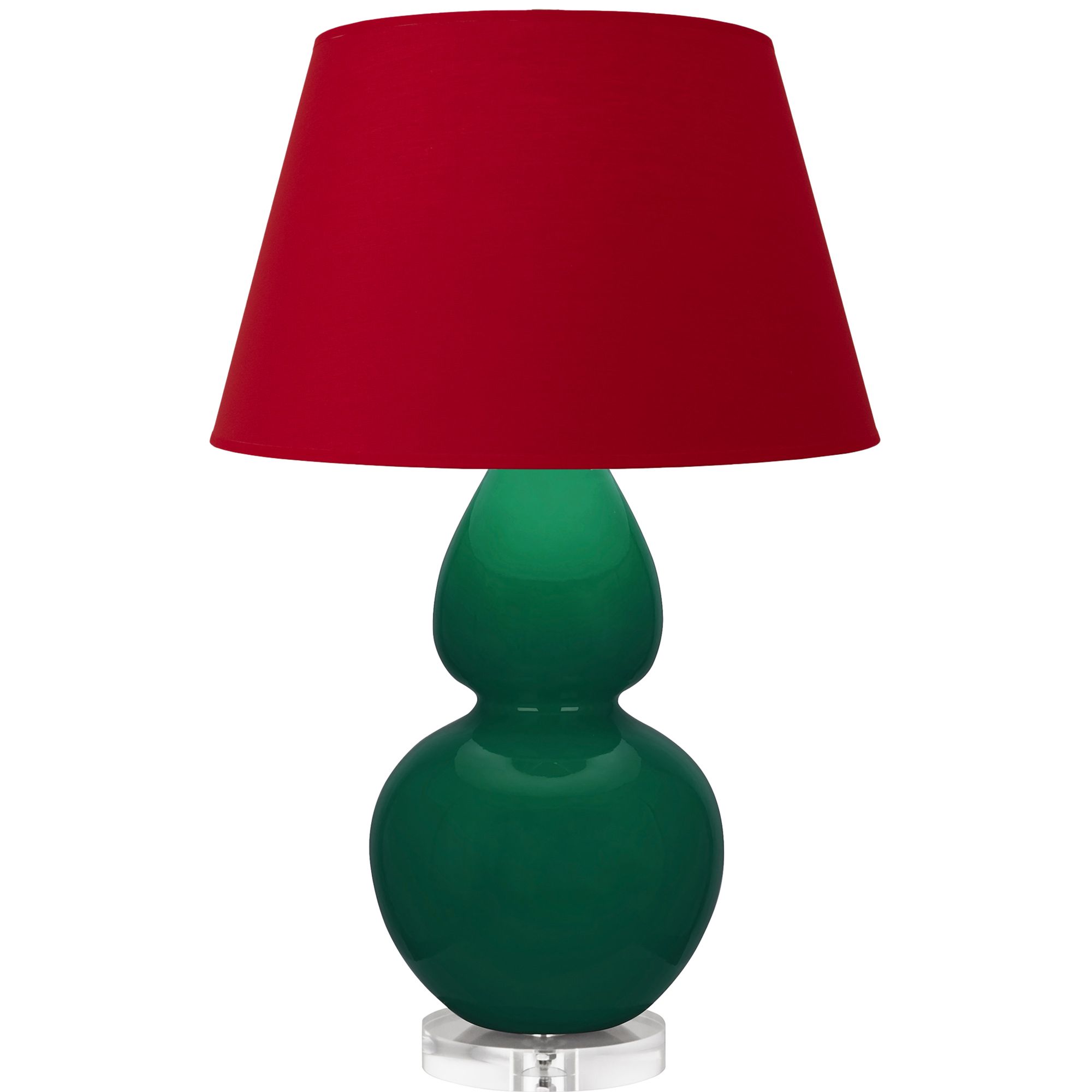 Image 2 Double Gourd 30"H Jungle And Lucite Table Lamp w/ Black And Red Shade more views