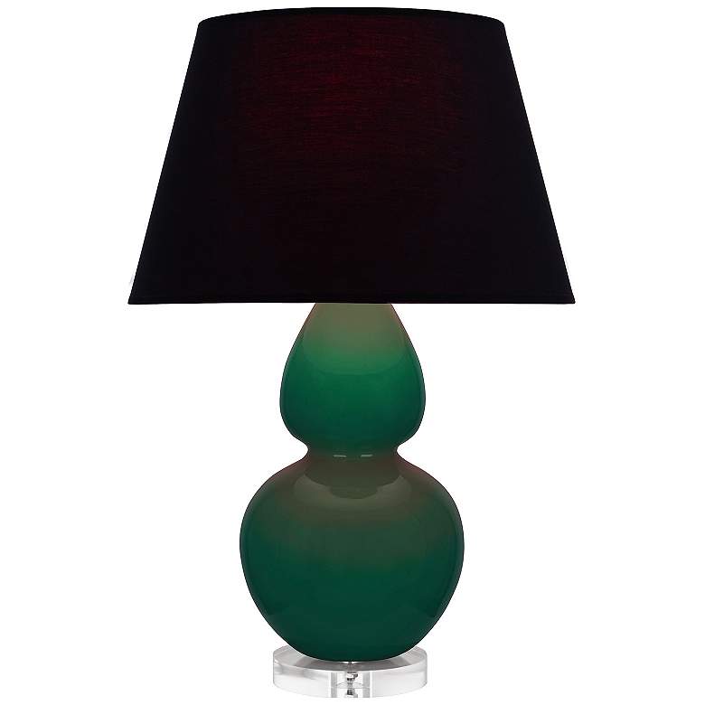 Image 1 Double Gourd 30"H Jungle And Lucite Table Lamp With Ink And Rose Shade
