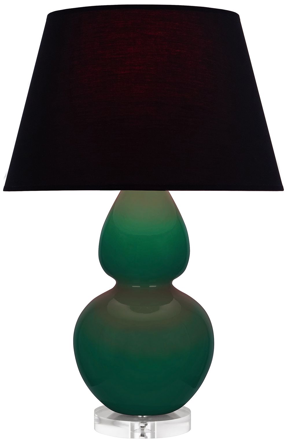 Double Gourd 30"H Jungle & Lucite Table Lamp w/Ink & Rose Made to Order