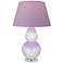 Double Gourd 30"H Lily And Lucite Lamp w/ Lavender And Plum Shade