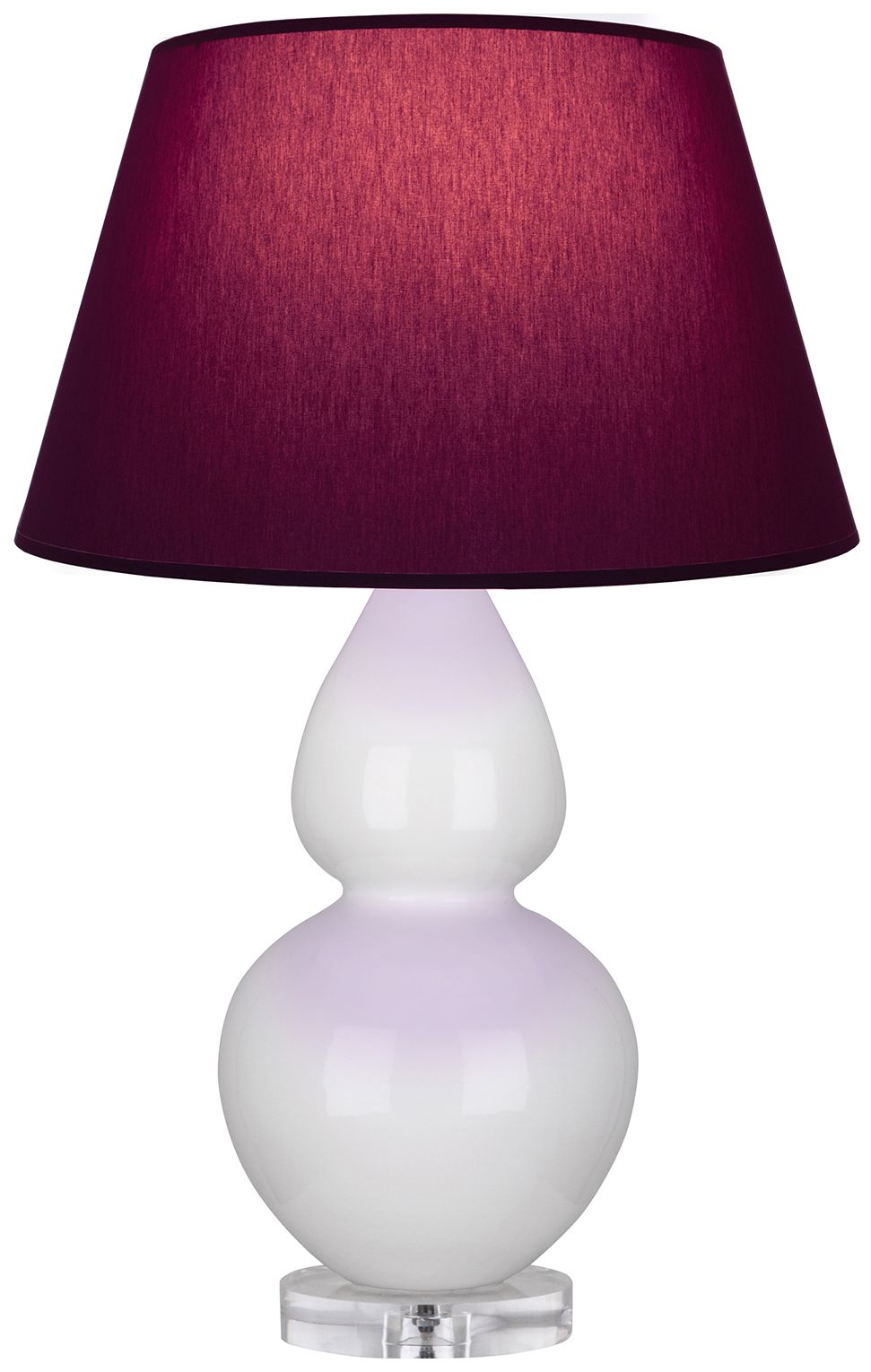 Double Gourd 30"H Lily And Lucite Lamp w/ Plum And Lavender Made to Order