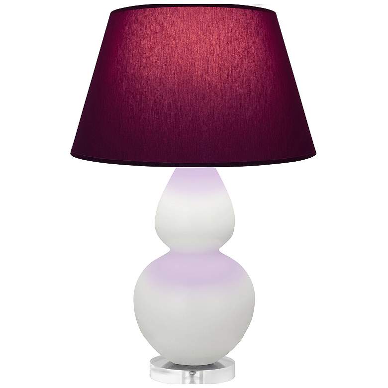 Image 1 Double Gourd 30"H Lily And Lucite Lamp w/ Plum And Lavender Shade