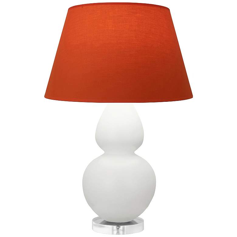 Image 1 Double Gourd 30"H Lily And Lucite Lamp w/ Tangerine And Taupe Shade