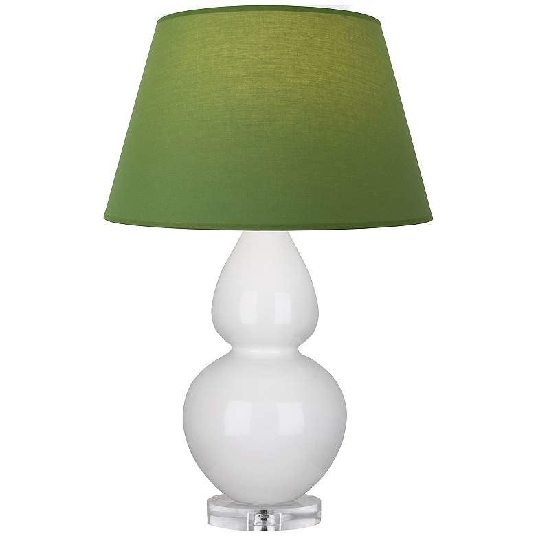 Image 1 Double Gourd 30"H Lily And Lucite Lamp w/ Tea Green And Taupe Shade