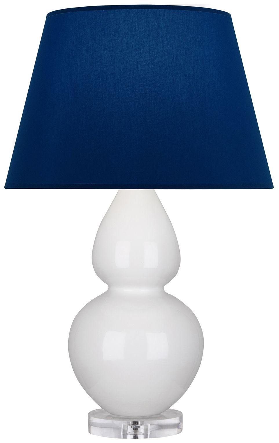 Double Gourd 30"H Lily And Lucite Table Lamp w/Navy And Gray Made to Order