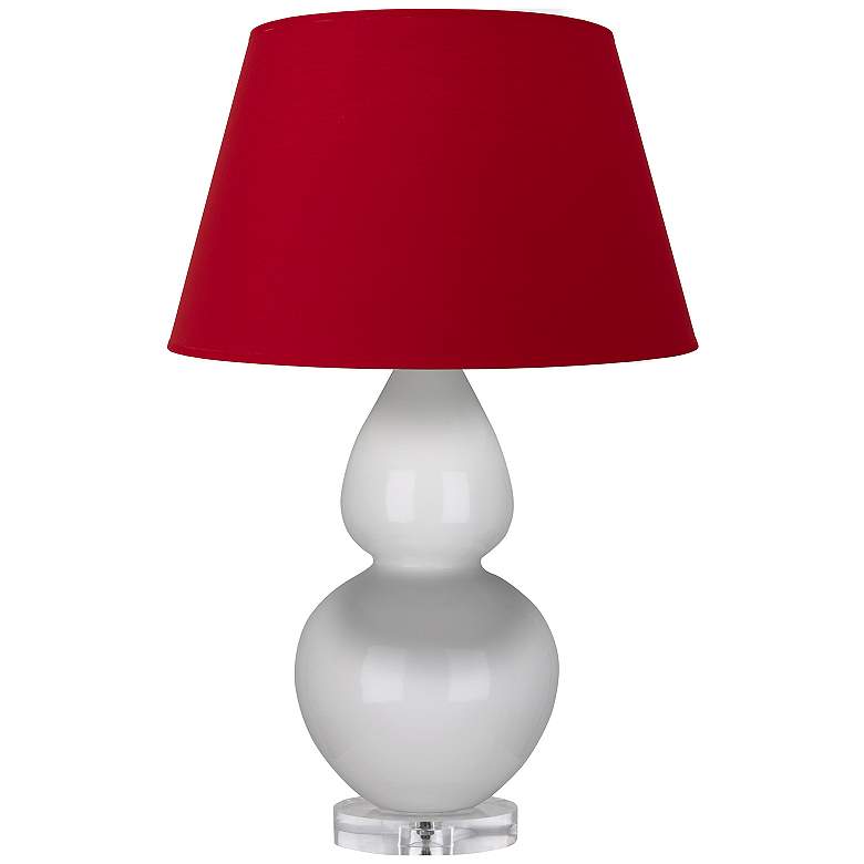 Image 1 Double Gourd 30"H Lily And Lucite Table Lamp With Black And Red Shade