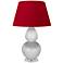Double Gourd 30"H Lily And Lucite Table Lamp With Black And Red Shade
