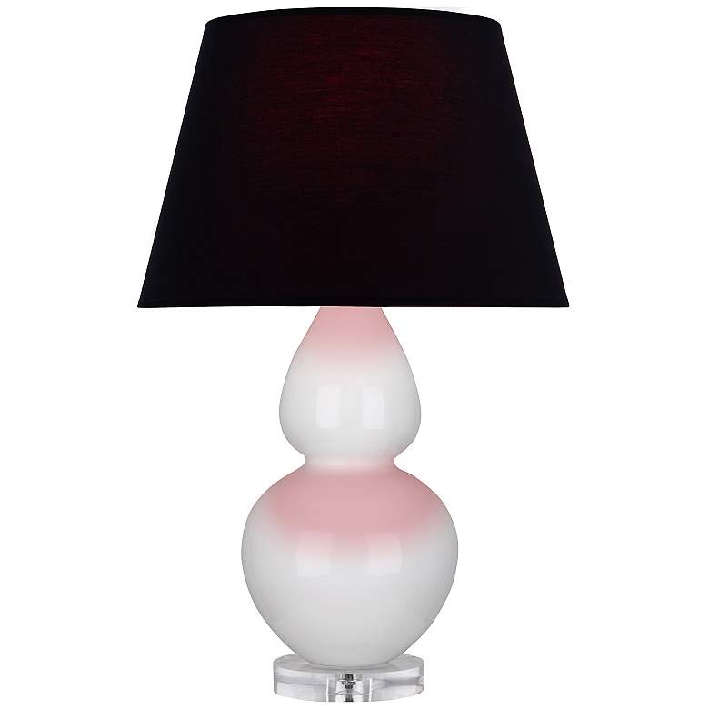 Image 1 Double Gourd 30"H Lily And Lucite Table Lamp With Ink And Rose Shade