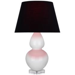 Double Gourd 30"H Lily And Lucite Table Lamp With Ink And Rose Shade