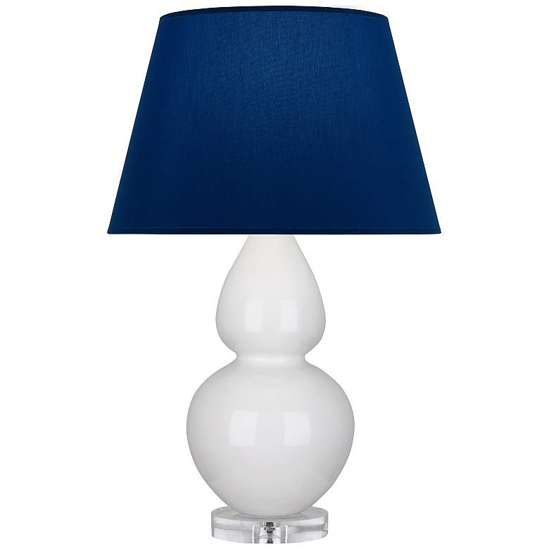 Image 1 Double Gourd 30"H Lily And Lucite Table Lamp With Navy And Gray Shade