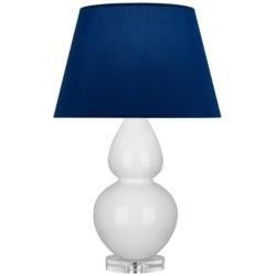 Double Gourd 30"H Lily And Lucite Table Lamp With Navy And Gray Shade