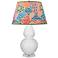 Double Gourd 30"H Lily And Lucite Table Lamp With Spring Floral Shade
