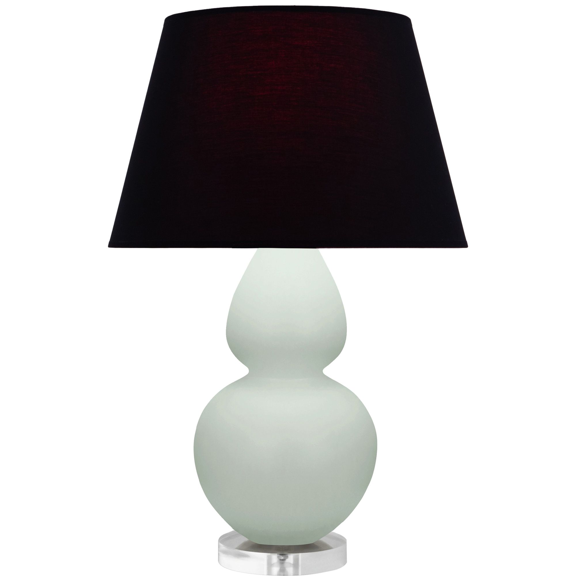 Image 2 Double Gourd 30"H Matte Celadon And Lucite Lamp w/ Ink And Rose Shade more views