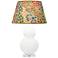 Double Gourd 30"H Matte Daisy And Lucite Lamp w/ Fall Floral Shade