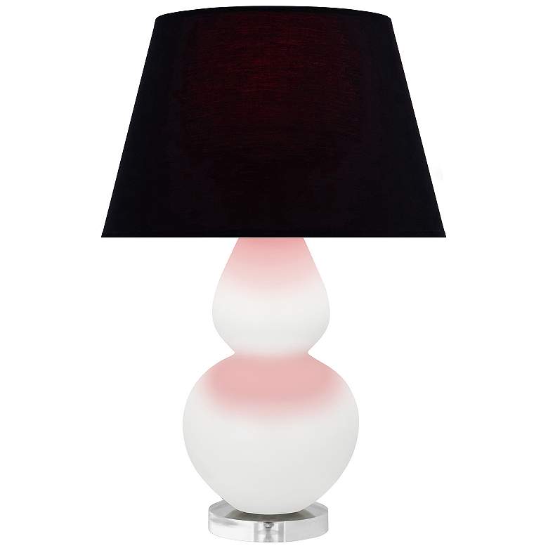 Image 1 Double Gourd 30"H Matte Daisy And Lucite Lamp w/ Ink And Rose Shade