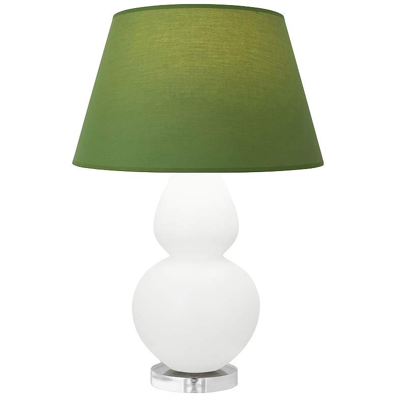Image 1 Double Gourd 30"H Matte Daisy And Lucite Lamp w/ Tea And Taupe Shade