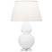 Double Gourd 30"H Matte Daisy And Lucite Table Lamp With Pearl Shade