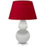 Double Gourd 30"H Matte Lily And Lucite Lamp w/ Black And Red Shade