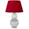 Double Gourd 30"H Matte Lily And Lucite Lamp w/ Black And Red Shade