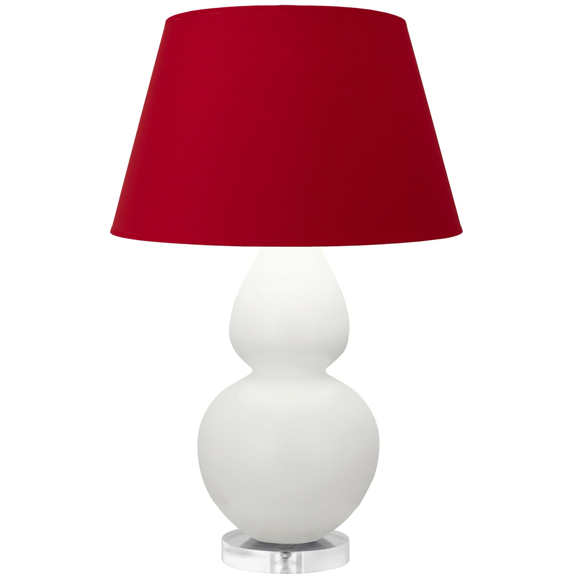 Image 2 Double Gourd 30"H Matte Lily And Lucite Lamp w/ Black And Red Shade more views