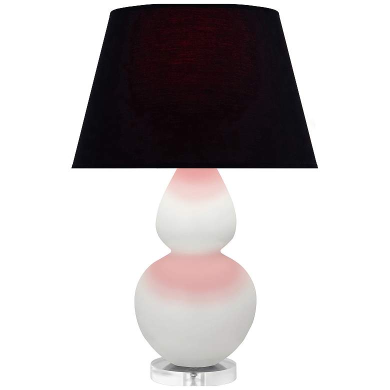 Image 1 Double Gourd 30"H Matte Lily And Lucite Lamp w/ Ink And Rose Shade