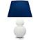 Double Gourd 30"H Matte Lily And Lucite Lamp w/ Navy And Gray Shade