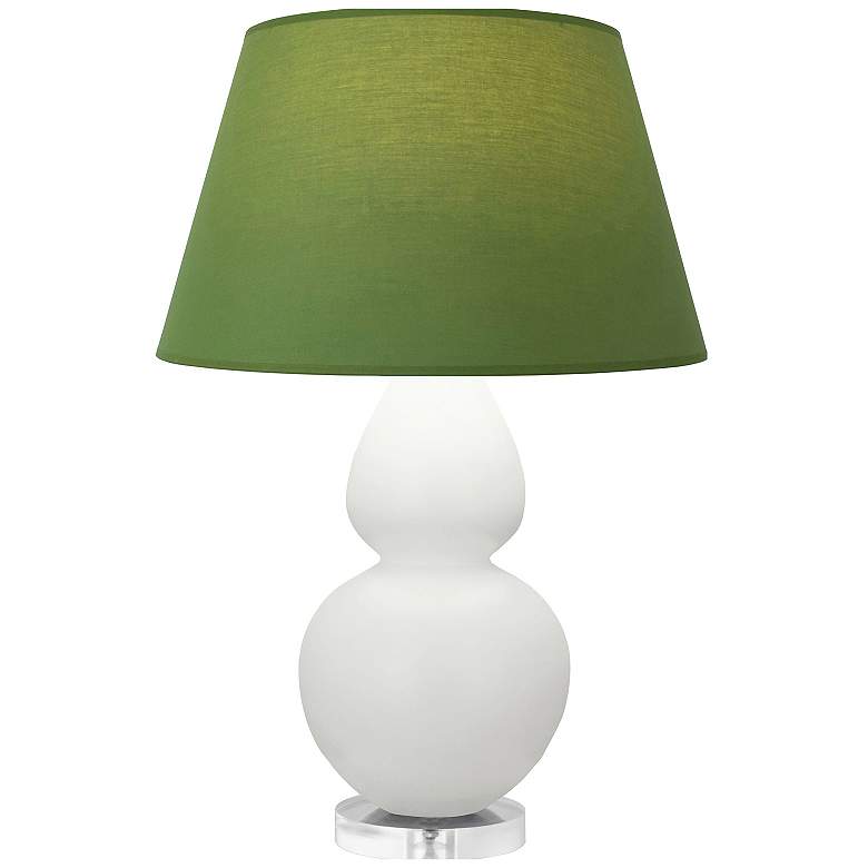 Image 1 Double Gourd 30"H Matte Lily And Lucite Lamp w/ Tea And Taupe Shade