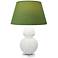 Double Gourd 30"H Matte Lily And Lucite Lamp w/ Tea And Taupe Shade