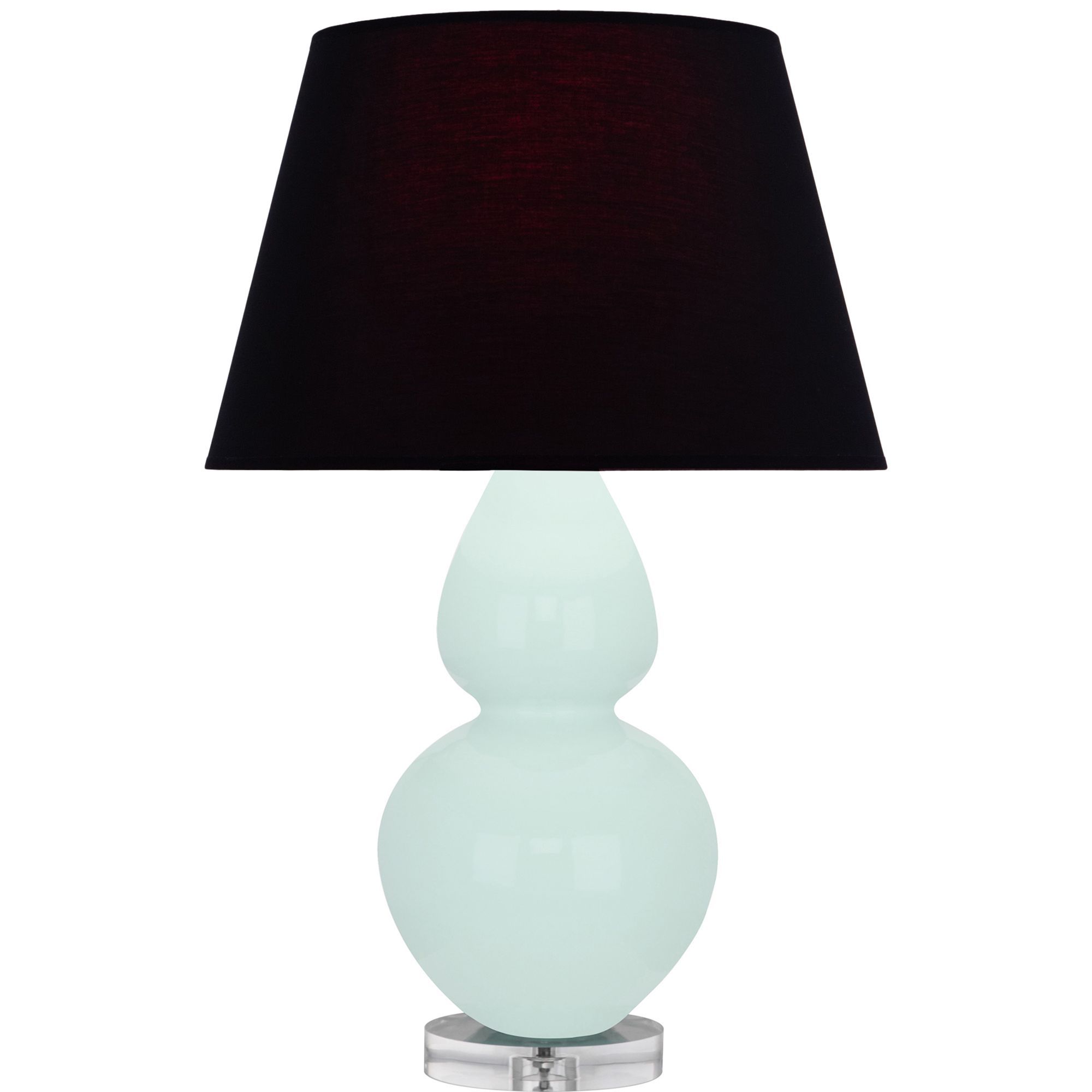Image 2 Double Gourd 30"H Mint Glazed Lucite Table Lamp w/ Black Red Shade more views