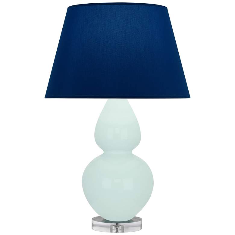 Image 1 Double Gourd 30"H Mint Glazed Lucite Table Lamp w/ Navy Shade