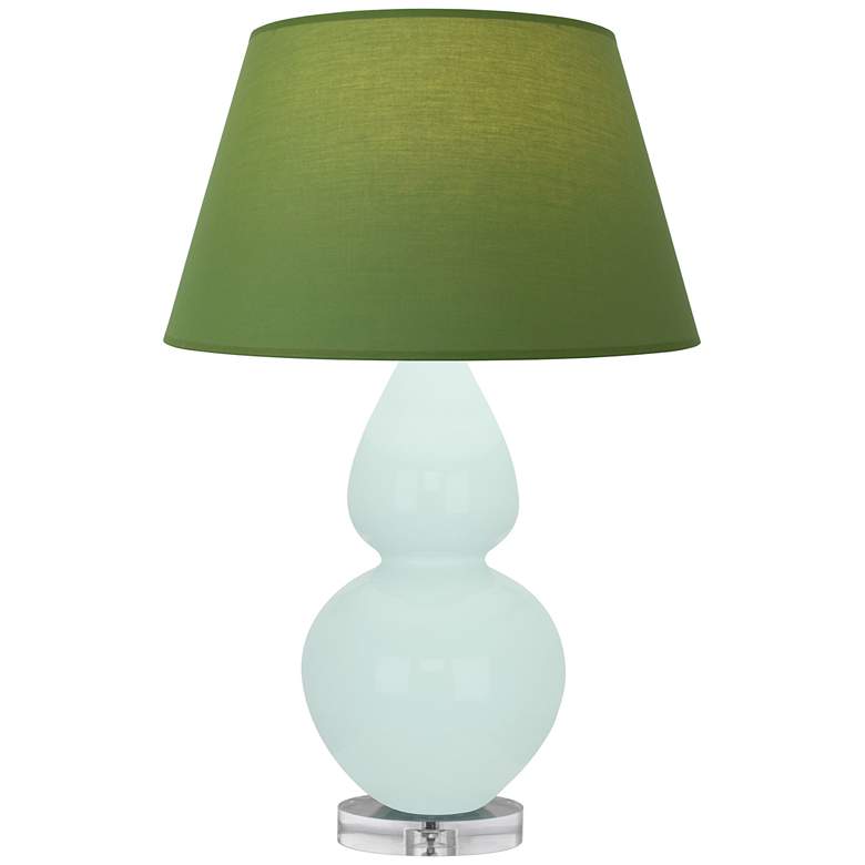 Image 1 Double Gourd 30"H Mint Glazed Lucite Table Lamp w/ Tea Green Shade
