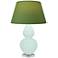 Double Gourd 30"H Mint Glazed Lucite Table Lamp w/ Tea Green Shade