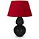 Double Gourd 30"H Obsidian And Lucite Lamp w/ Black And Red Shade
