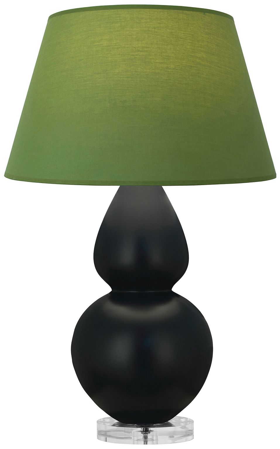 Double Gourd 30"H Obsidian And Lucite Lamp w/ Tea And Taupe Made to Order