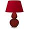Double Gourd 30"H Oxblood Glazed Lucite Table Lamp w/ Red Black Shade
