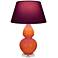 Double Gourd 30"H Pumpkin And Lucite Lamp w/ Plum And Lavender Shade