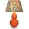Double Gourd 30"H Pumpkin And Lucite Table Lamp With Fall Floral Shade