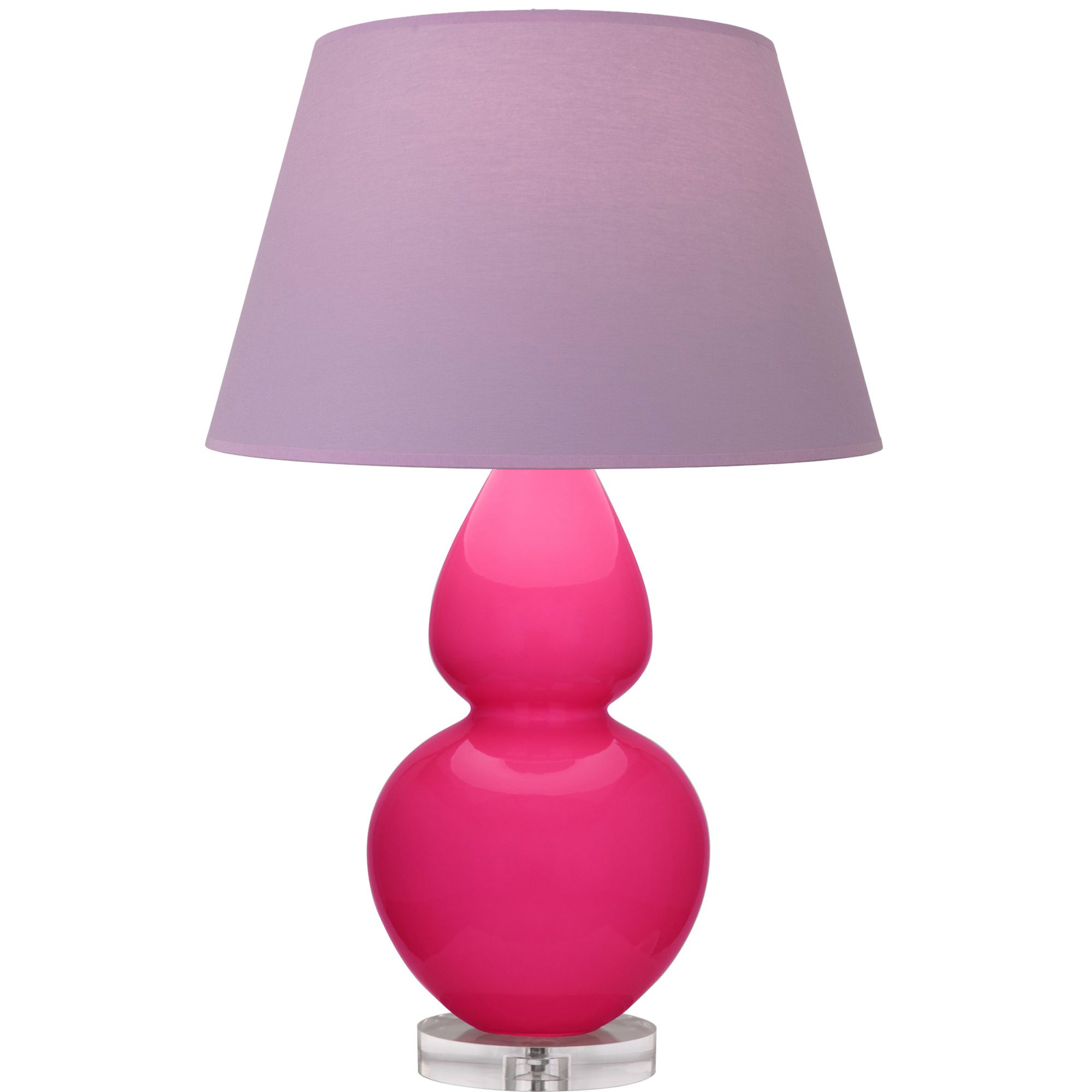 Image 2 Double Gourd 30"H Razzle Rose And Lucite Lamp w/ Lavender And Plum Shade more views
