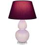 1_Double Gourd 30"H Rose Water Glazed Lucite Table Lamp w/ Plum Shade