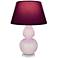 Double Gourd 30"H Rose Water Glazed Lucite Table Lamp w/ Plum Shade