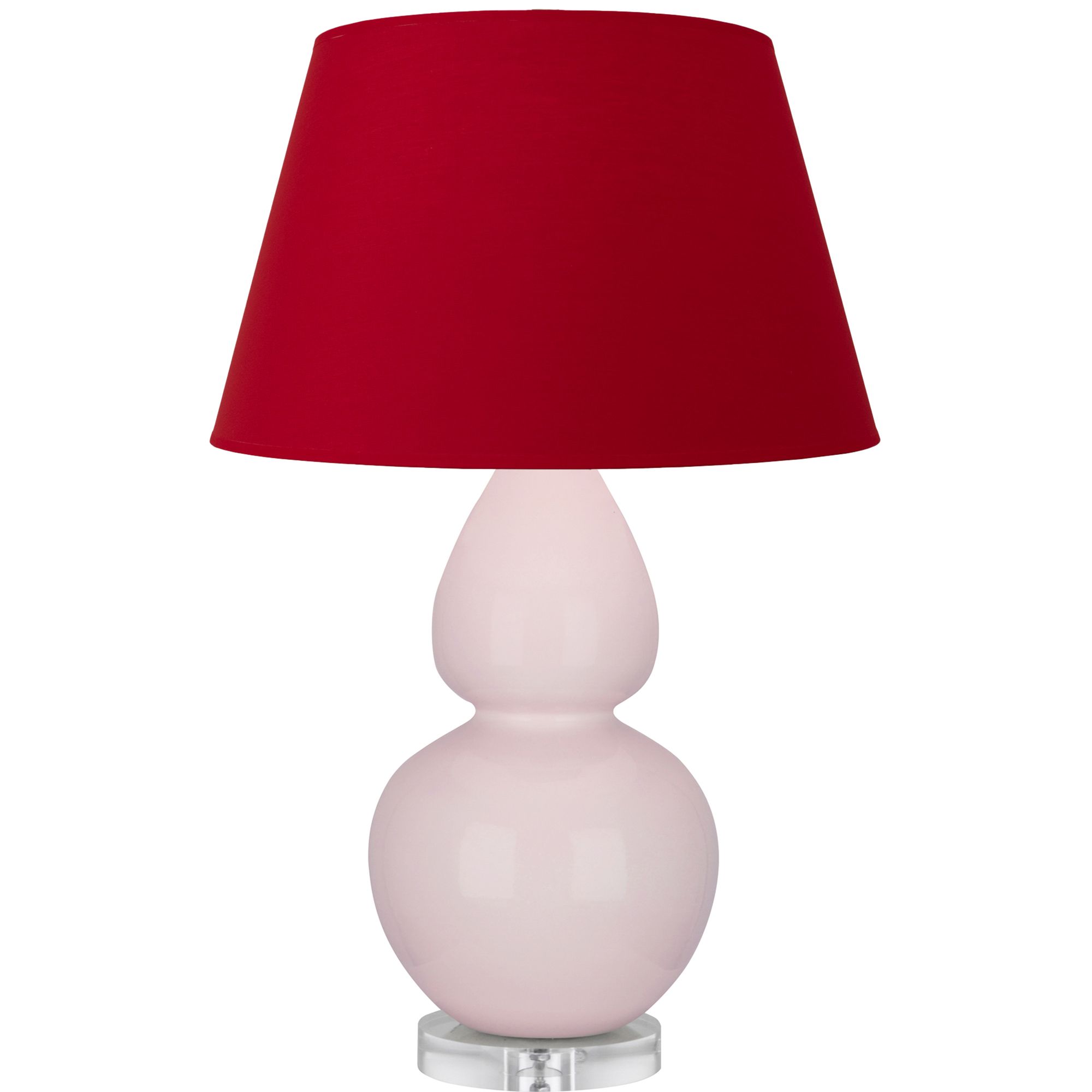 Image 2 Double Gourd 30"H Rose Water Glazed Lucite Table Lamp w/ Red Black Shade more views