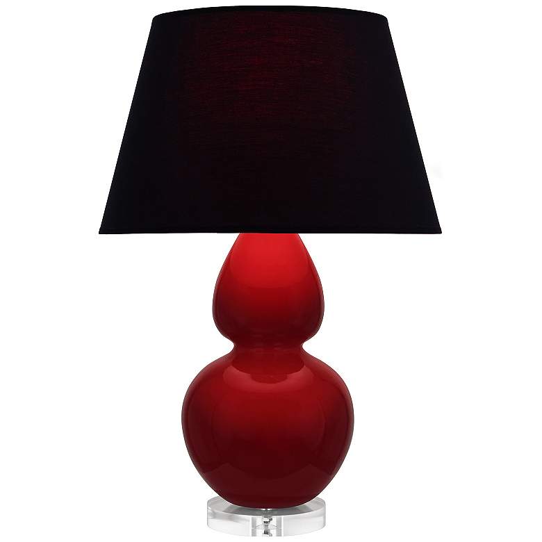 Image 1 Double Gourd 30"H Sangria And Lucite Table Lamp w/ Ink And Rose Shade