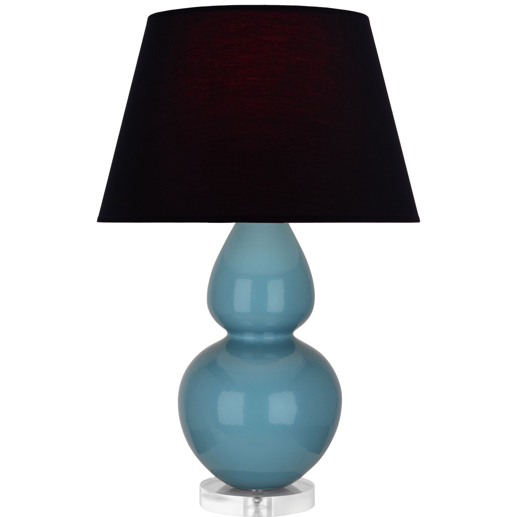 Image 2 Double Gourd 30"H Steel Blue And Lucite Lamp w/ Ink And Rose Shade more views