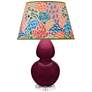 1_Double Gourd 30"H Sugar Plum Glazed Lucite Table Lamp - Spring Floral Shade