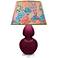Double Gourd 30"H Sugar Plum Glazed Lucite Table Lamp - Spring Floral Shade