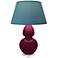 Double Gourd 30"H Sugar Plum Glazed Lucite Table Lamp w/ Bright Blue Shade