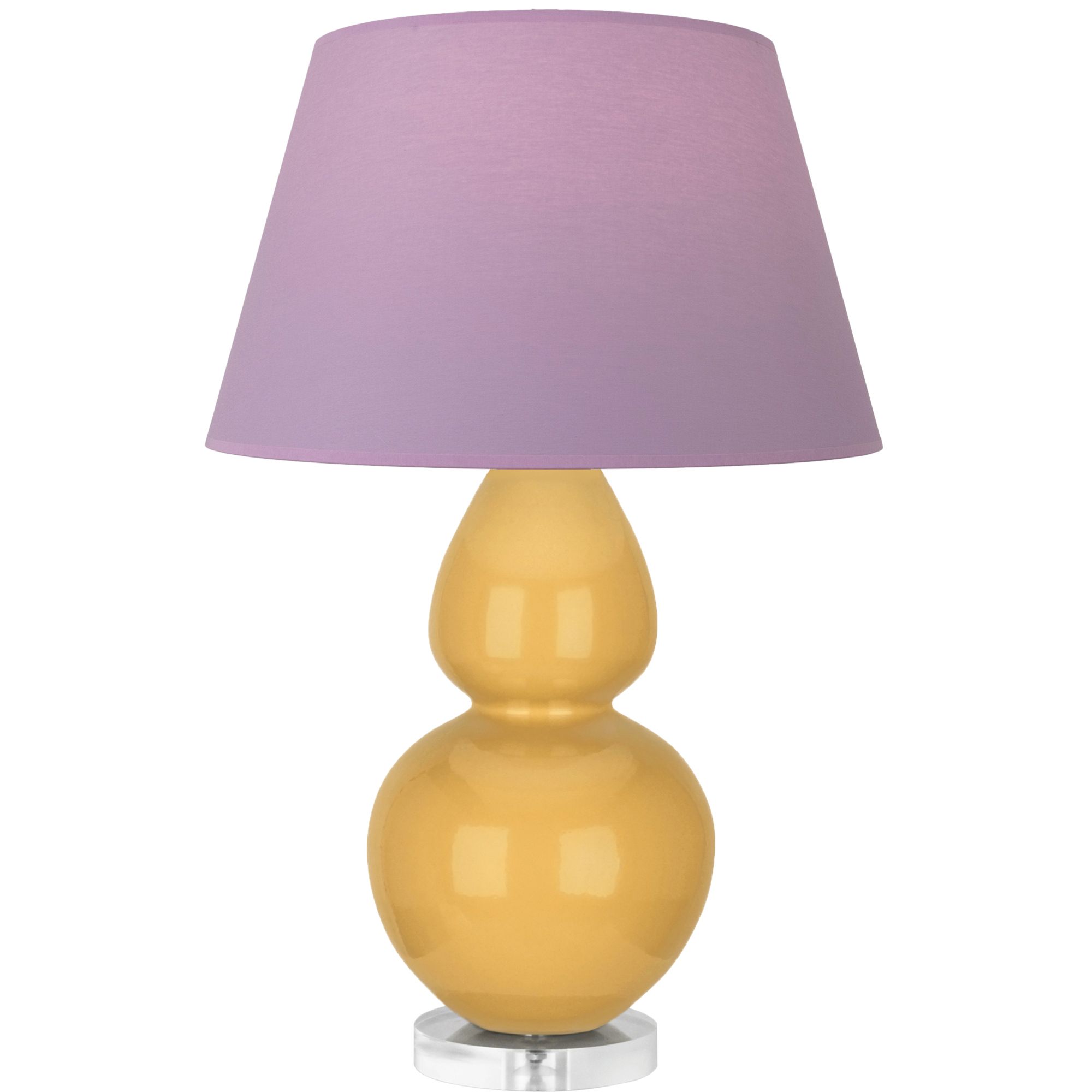 Image 2 Double Gourd 30"H Sunset And Lucite Lamp w/ Lavender And Plum Shade more views