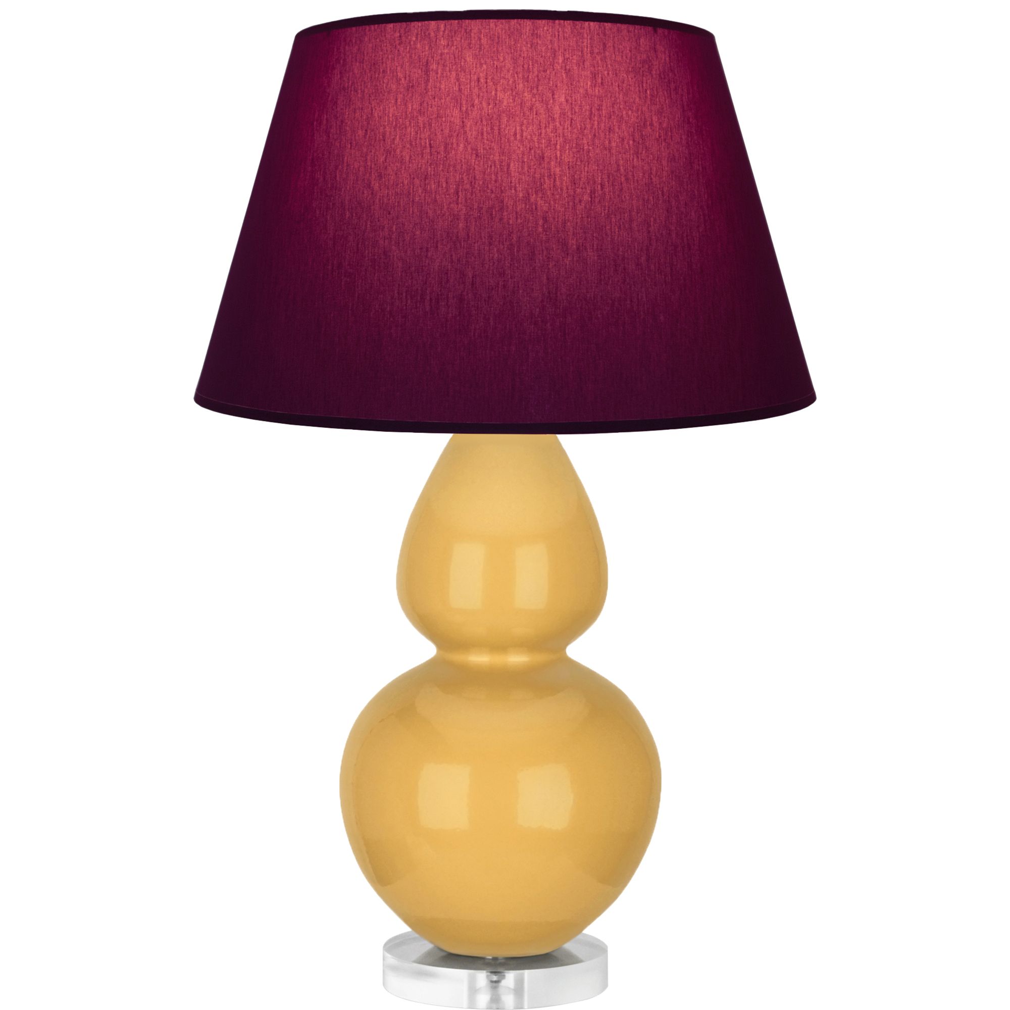 Image 2 Double Gourd 30"H Sunset And Lucite Lamp w/ Plum And Lavender Shade more views