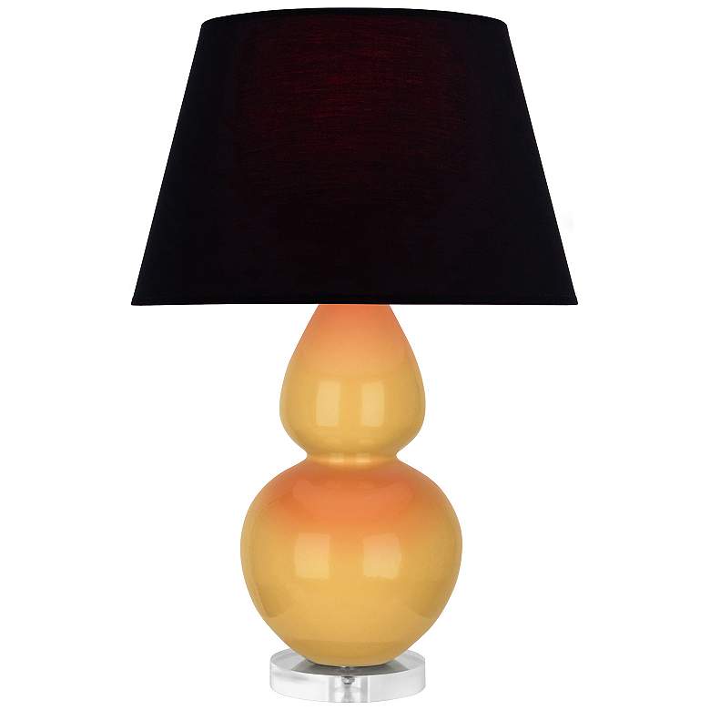 Image 1 Double Gourd 30"H Sunset And Lucite Table Lamp w/ Black And Red Shade